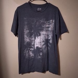 Men's L Dark Gray Palm Tree Tee